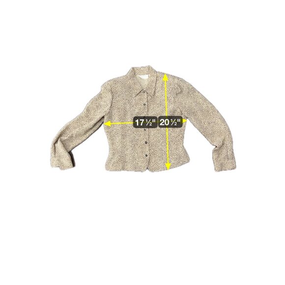 Dana Buchman Petites Leopard Print Silk Button Up Long Sleeve Blouse Size 4 - Picture 7 of 10